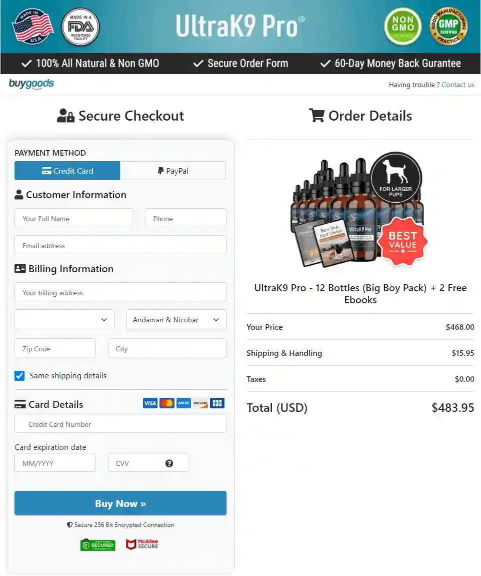 ultrak9 pro buy page